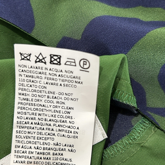 Max Mara Silk Tunic Top Womens Size 4 Blue Green Floral Designer Luxury Timeless - Picture 13 of 13